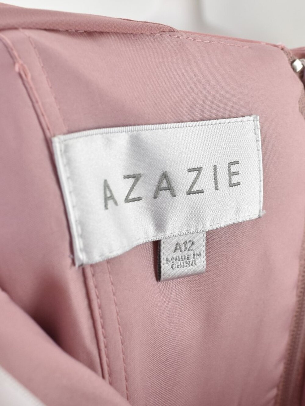 Azazie DUSTY ROSE Ginger A-Line Halter Pleated Chiffon Dress - 12 - Picture 11 of 11